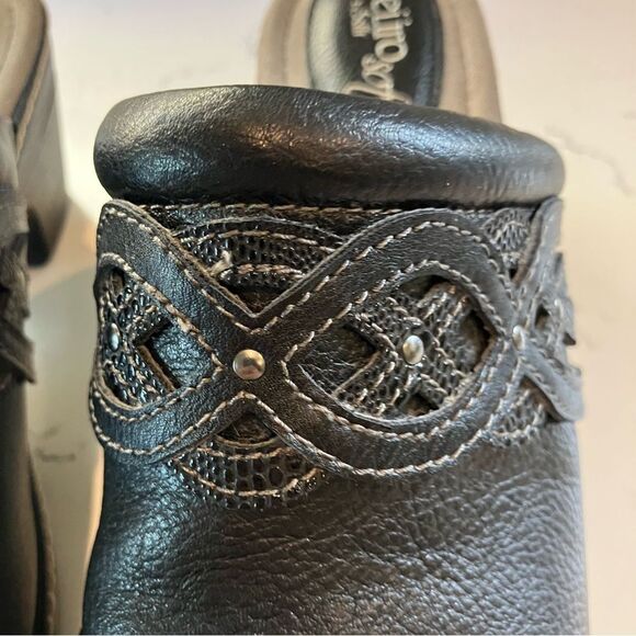 Euro Soft by Sofft Mule Heels Leather Slip On Shoes Black Clogs Womens Size 8 - Picture 7 of 13